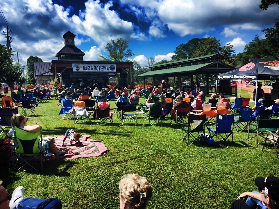 Open seating at Main Stage of Blue Ridge Blues and BBQ Festival